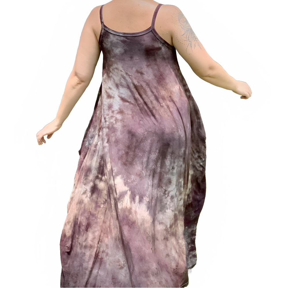 Tie Dye Gray and Black Maxi Dress - Picture 6 of 13
